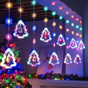 Remote Control Christmas LED String Lights, 3m 120 Leds with Santa Reindeer Snowman, 8 Modes USB Powered, Waterproof Light Up Party Decorations