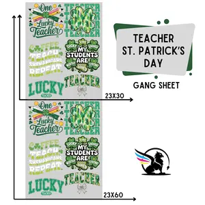 Teacher St. Patrick's Day | Premade DTF Transfer Gang Sheet For Graphic Tees