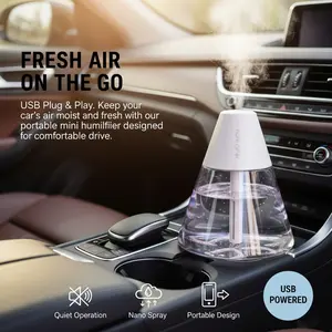 Portable Mini Humidifier,  2 Mist Modes, Quite, Small Humidifiers for Bedroom Travel Office Desk Plants(White)#SummerWins#FathersDayGift