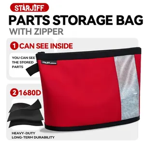 Starjiff Storage Pouch, Zipper Bag, Parts & Tool Organizer, 1680D Composite Fabric, Durable Design, Suitable for Electricians Woodworkers Repairers