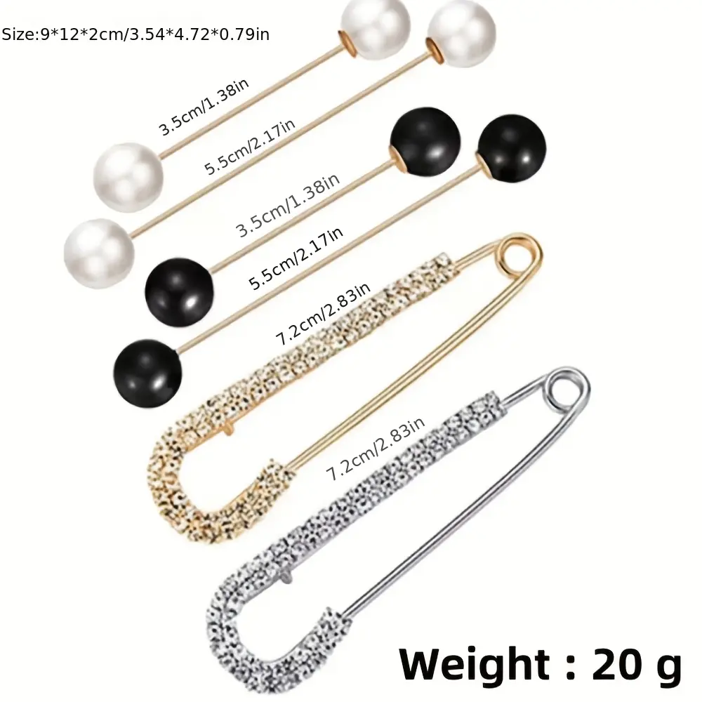 Women's 12-Piece Retro Imitation Pearl Brooch Pins - Brooches for Women, Casual Collar Clips for Sweater, Shawl, Cardigan, Dress Shirt Back Cinch & Waist Accessory