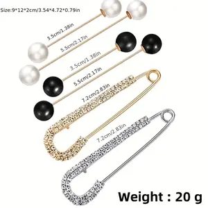 12/Pieces Women Brooch Pins Sweater Shawl Cardigan Collar Clips Retro Imitation Pearl Dress Shirt Clip for Back Cinch And Waist for Women Clothing Costume Accessory6