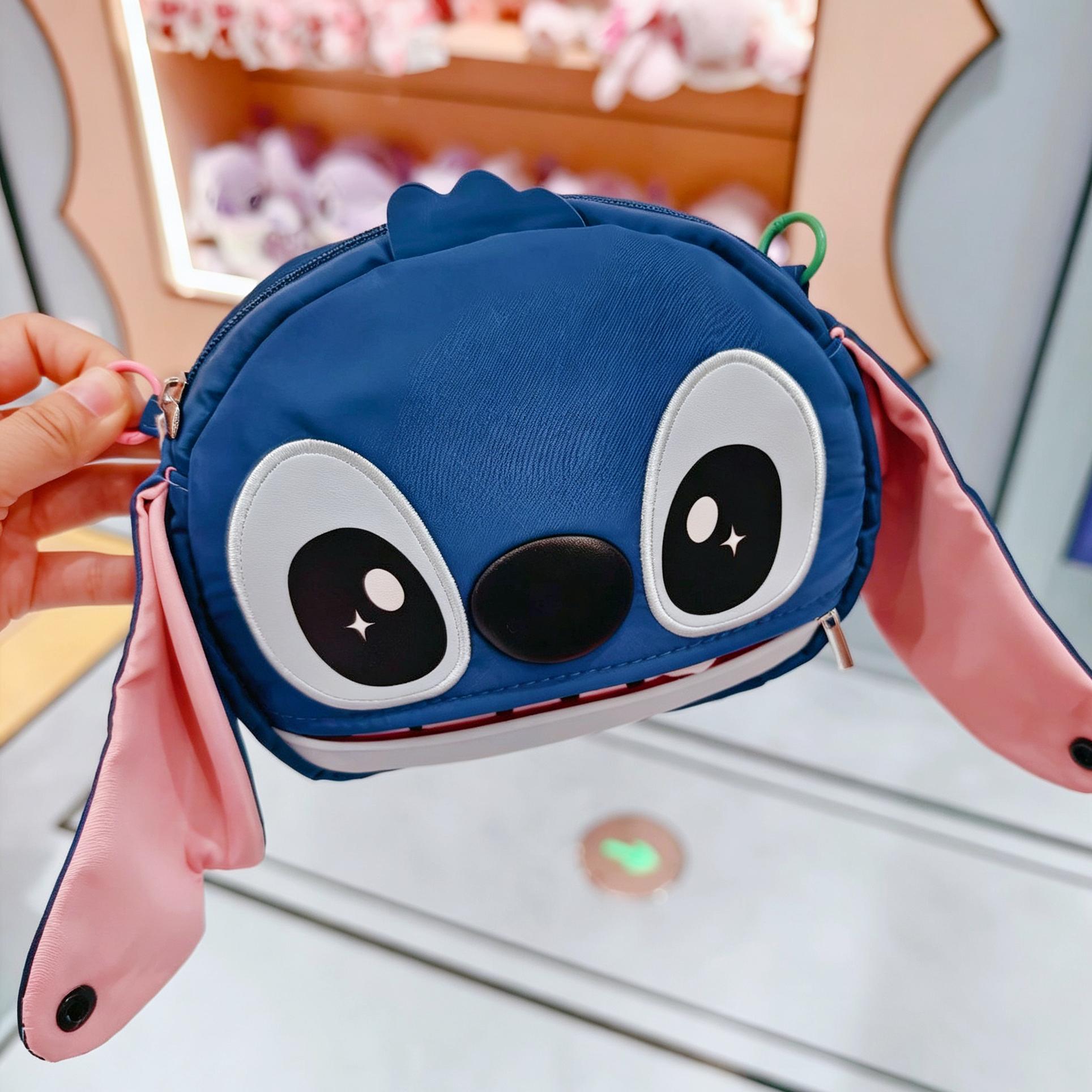 MINISO x Disney Stitch Ear Handle Crossbody Bag | Cute Plush Shoulder Purse with Top Handle for School, Travel & Everyday Use, Back To School