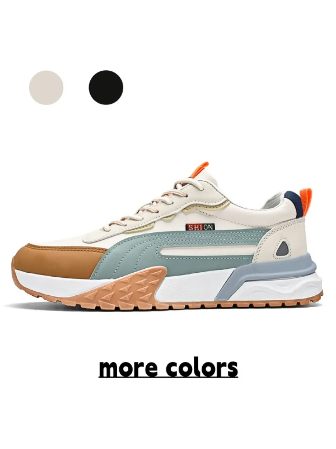 Men's Trendy Colorblock Thick Sole Sneakers, Anti-Slip Durable Daily Commute Casual Shoes, Comfortable and Stylish Footwear for Men, Thick Soled Sneakers