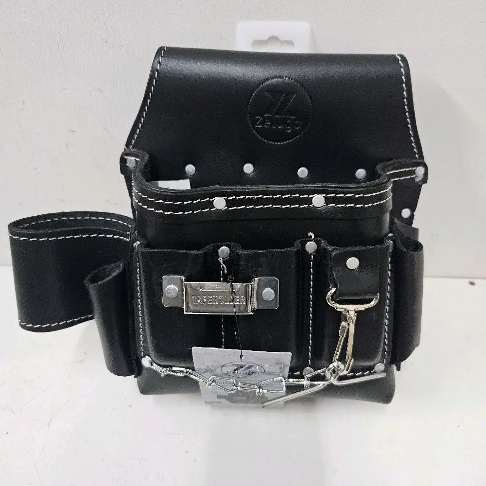 Zeluga Leather Electrician Tool Pouch - Durable Work Organizer for Professional Electricians