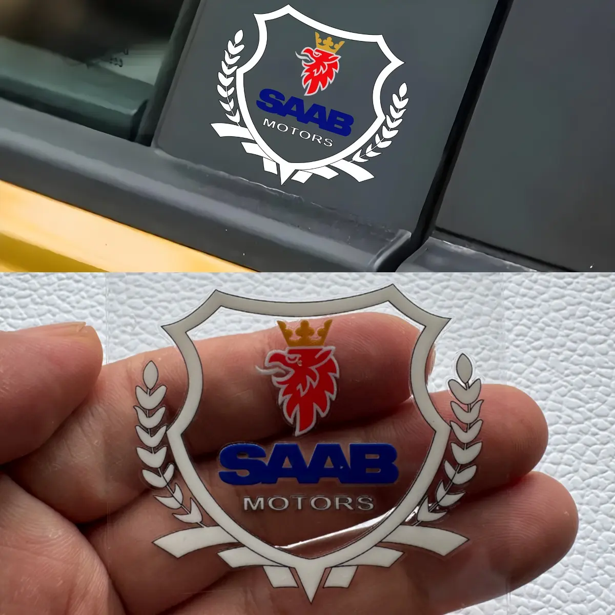 1PC  SAAB Eagle Emblem Shield Car Sticker for Car Doors/Body, Highlight Nordic Auto Style, Endow Your Car with Unique Logo, Retro Decoration Makes Your Car Show Personal Charm