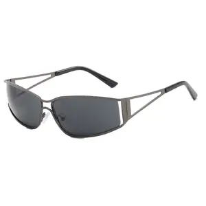 Y2K Sunglasses Women Men Oversized Brand Designer Gradient Goggle Sun Glasses Steampunk Glasses Shades Eyewear Mirror Eyeglasses heevoo