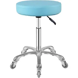 Rolling Stool with Wheels Heavy Duty Hydraulic for Shop Guitar Lab  Workbench ,Adjustable Swivel Stool Chair (Cyan)