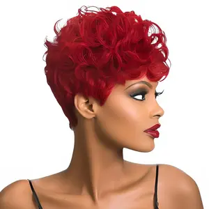 Short Curly Pixie Cut Synthetic Wig for Women
