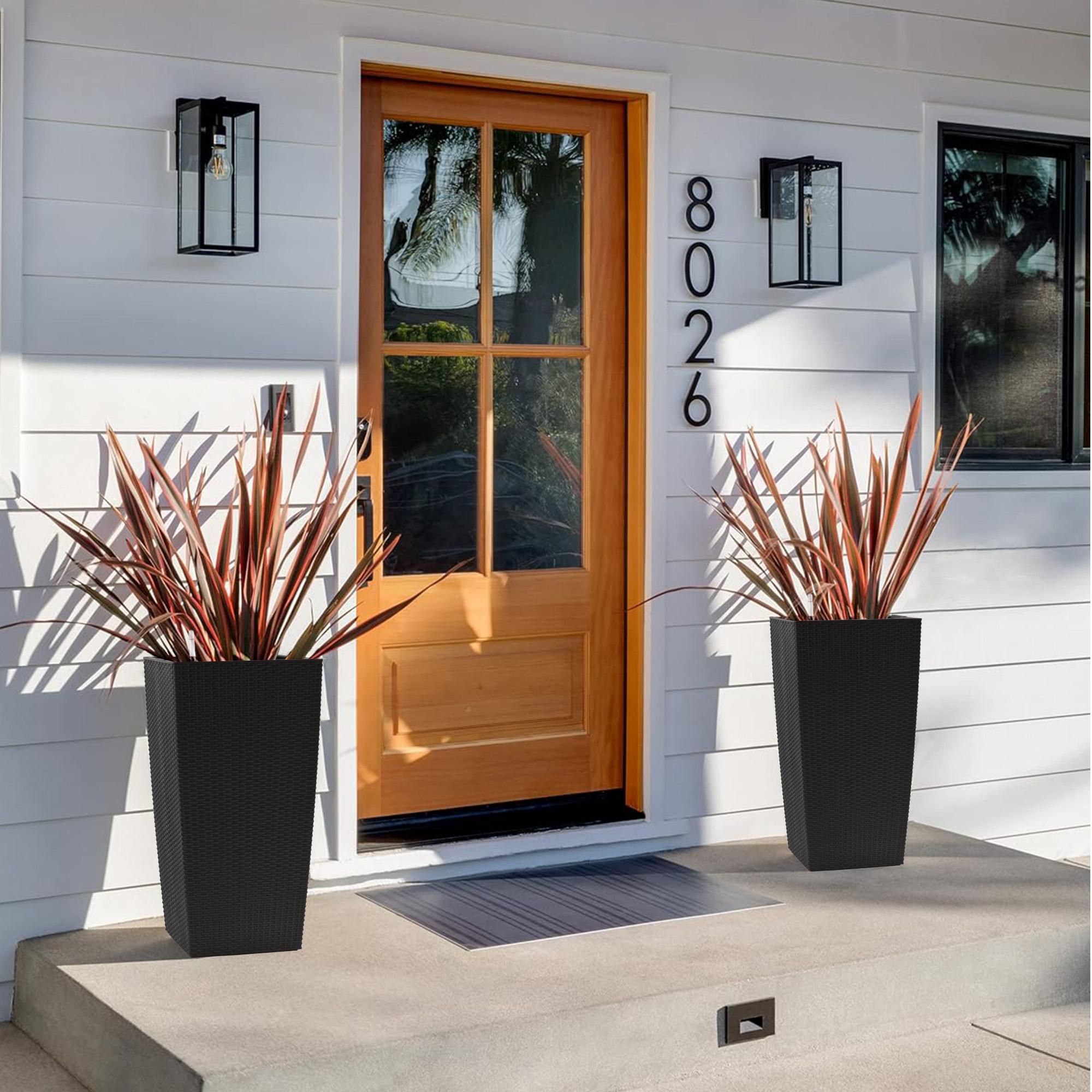 30" Tall Large Flower Pots Planter with Self-Watering Drainage Holes & Inner Trays | Indoor Outdoor Plant Pot with Water Level Monitor, Inner Bucket | Self-Watering Planter for Garden, Patio, Porch, Backyard 30" Tall Large Flower Pots Planter with Self-Watering Drainage Holes & Inner Trays | Indoor Outdoor Plant Pot with Water Level Monitor, Inner Bucket | Self-Watering Planter for Garden, Patio, Porch, Backyard