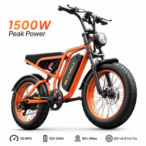 All-Terrain 1500W Peak Motor Electric Bike – 35 MPH Range 40-60 Miles, 52V 20AH Removable Battery, Dual Suspension & Fat Tires for Off-Road & City Adventures, Turn Signals & Brake Light for Safety, Perfect for Mountain Trails and All-Terrain Use