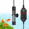 AquaMiracle Short Aquarium Heater (15W-300W) with LED Digital Display Thermostat, 1°F Steady Heat, 2 Temp Readouts, 97°F Overheat Stop, Out-of-Water Auto Shut-Off, Memory Function for Fish Tanks, Turtles