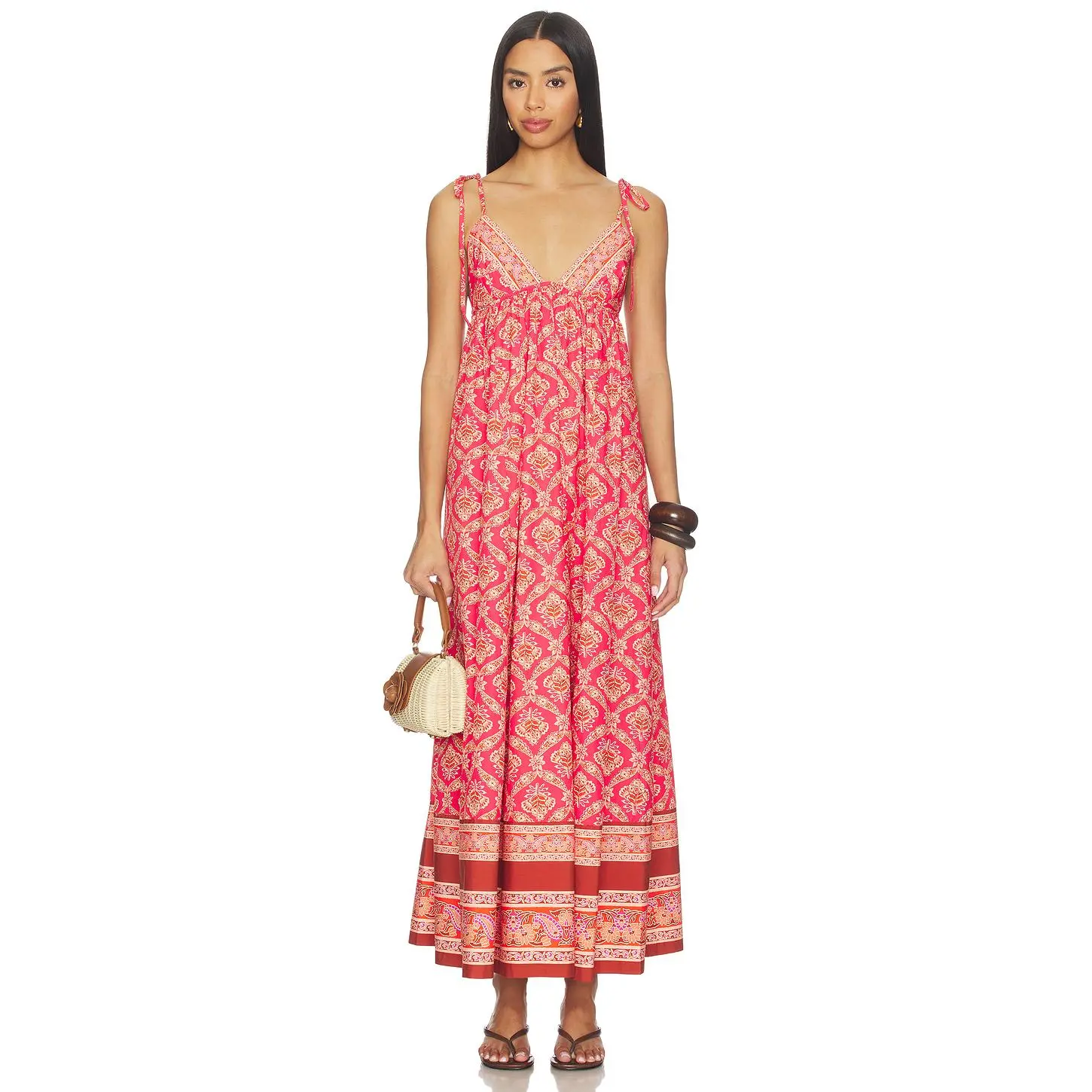 Free People Sorrento Stroll Printed Dress in Tart Berry Combo