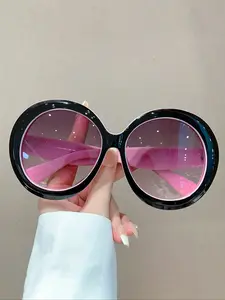Women's Full Frame Round Glasses, Fashionable Oversized Men's Eyewear, Multi-Color Simple Frames, High-Quality Sunglasses