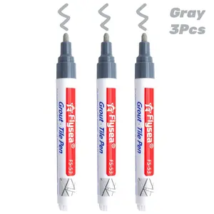 3/6 Pieces Tile Pen Wall Grout Color Pen Tile Repair Pen Refill Wall Gap Grout Renew Marker for Tiles Floor Bathroom Decontamination Seam Repair (Black,White,Beige)
