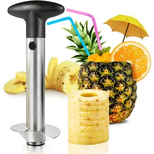 Pineapple Corer, [Upgraded, Reinforced, Thicker Blade] Newness Premium Pineapple Corer Remover (Black)