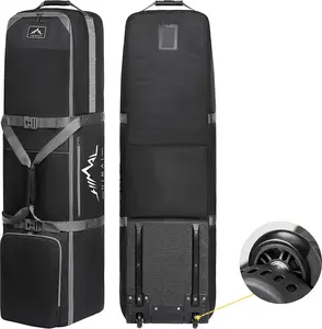 GoHimal Golf Travel Bag with Wheels, 1200D Heavy Duty Oxford Fabric Golf Travel Case for Airlines