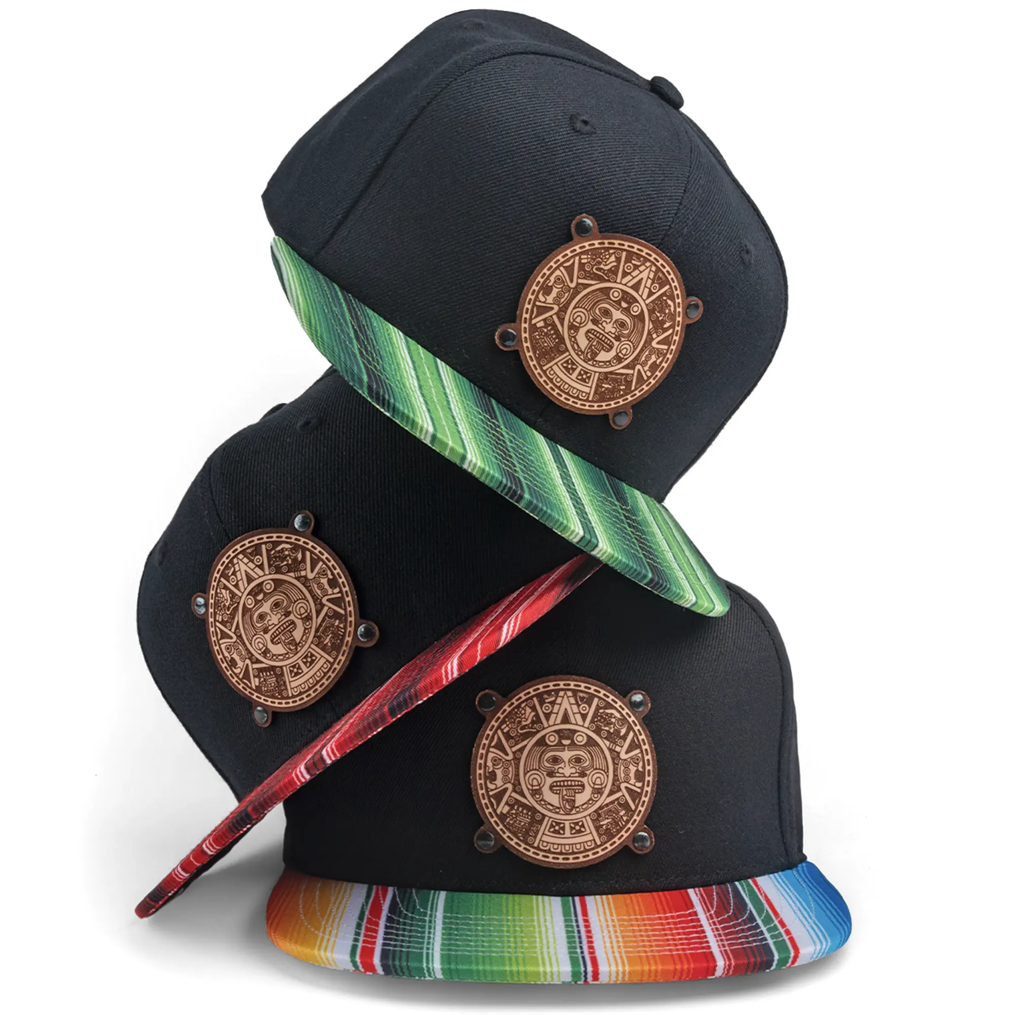 Aztec Calendar Sarape Hat, leather patch Aztec Calendar Sarape Hat, leather patch