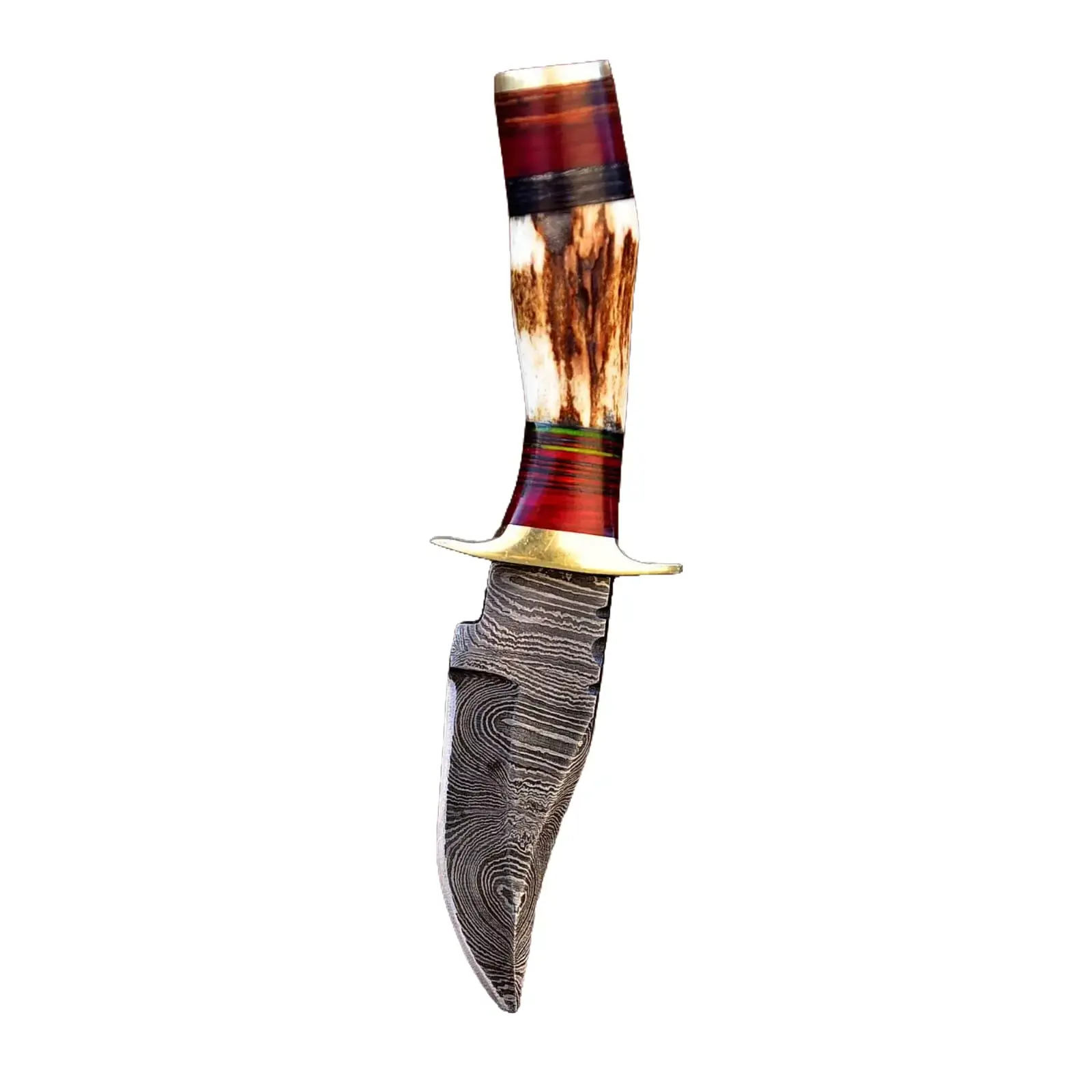Custom Handcrafted Damascus Steel Fixed Blade Skinner Knife Outdoor Chef Kitchen Food Knives With Free leather Sheath