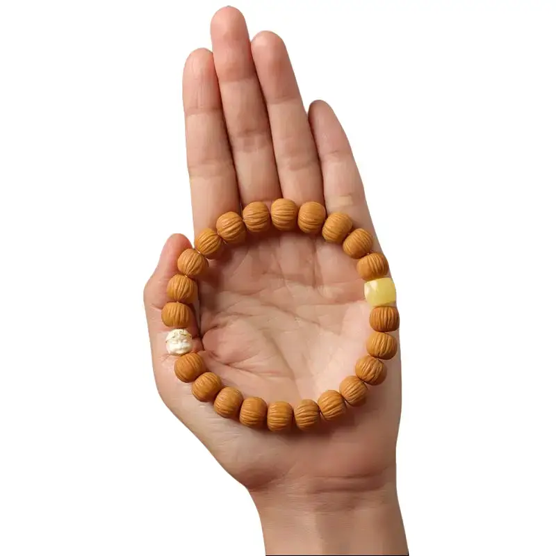 Vintage Ethnic Animal Charm Bracelet with Carved Monkey Head, Walnut Wood Beads & 11mm Pearls, an Adjustable Collectible for Men & Women, Primates, Collectibles, Bead Work Bracelets & Bangles
