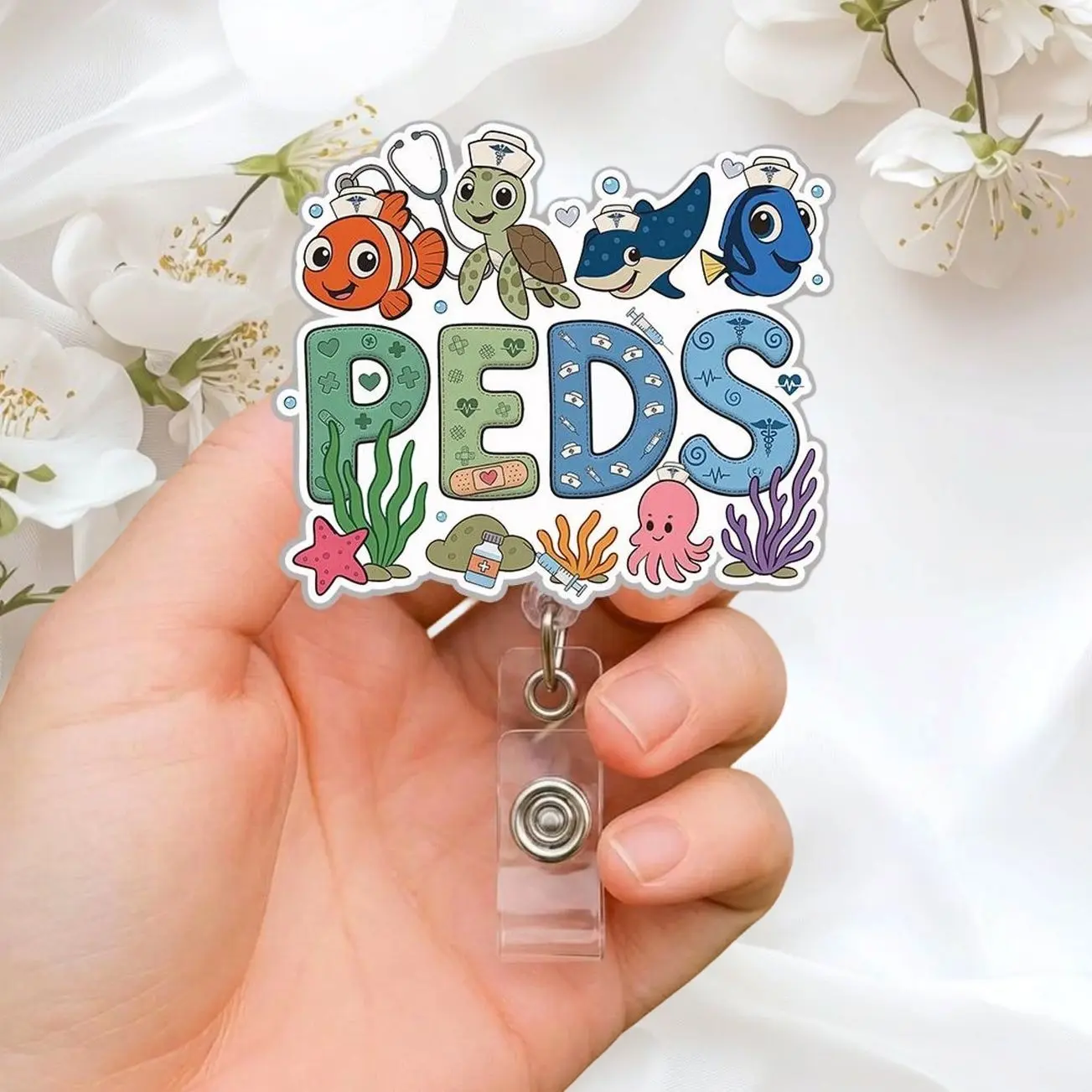 Pediatrics Badge Reel Little Patients, Pediatric Nurse Badge Holder
