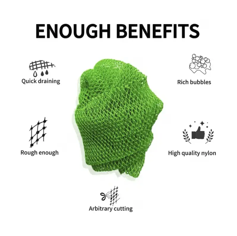 African Net Sponge Authentic - 2 Pieces Shower Loofah Exfoliating Bath Sponge, Body Scrubber for Women and Men Daily Use Body Care, Sponge Exfoliating Back Scrub Quick Dry Nylon，Travel Portable Bath Accessories for Bathroom