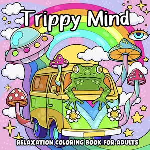 Trippy Mind  art , Relaxation Coloring Book for Adults: Easy Psychedelic Mindfulness Illustrations Featuring Mushrooms, Aliens, Illusions and Weird StufF