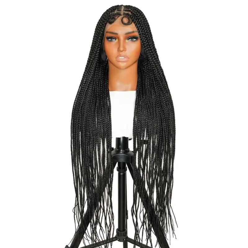 SuperNova 36" Full Lace Braided Wigs For Black Women Synthetic Box Braids Braided Hair Wig Braided Hair Texture #Halloween #TikTokShopStockUp #DealsForYouDays