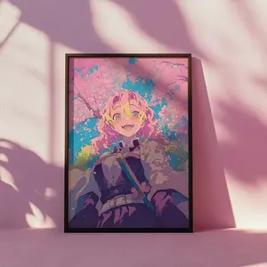 Mitsuri Kanroji Anime Print Demon Slayer Poster Kawaii Wall Decor Otaku Gift Japanese Wall Art Aesthetic Room Decor Love Hashira
