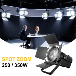 Spot Zoom 250W/350W Fresnel Zoom Spotlight with 96 CRI 15°-60° Zoom HD Glass Lens  Angle Ellipsoidal Lights  Four-Leaf Manual Cut Light Barrier 3000K-14000k DMX512 Par DJ Lights for Party Disco Bar Show