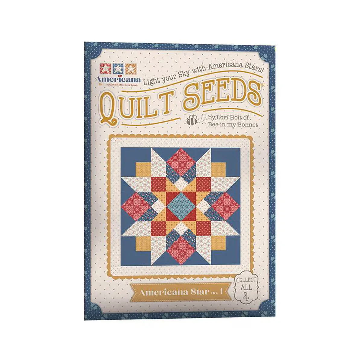 Riley Blake Designs Lori Holt Americana 1 Quilt Seeds Block Pattern ST-40890