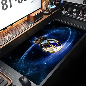 Real Madrid Logo Mouse Pad Gaming Locking Edge Big Computer Gamer Large Rubber Art Mousepad Laptop Desk Mat