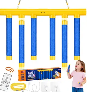 Reflex Drop Sticks Challenge Game Hand-Eye Coordination Training Toy with Remote Control 3 Adjustable Speeds for Reaction Training Funny Catching Sticks Game