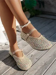 Women's Square Toe Slip-On Sneakers, Light Luxury Water Diamond Grid Design, Comfortable Daily Wear Footwear for Women, Walking Shoes