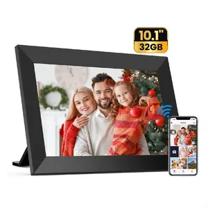 WiFi Digital Picture Frame, 10.1"Electric Smart Touch Screen Photo Frame, 32GB Memory IPS Cloud Frame, Auto-Rotate or Wall Mount, Send Photos and Videos via free App, Best Gift Choice