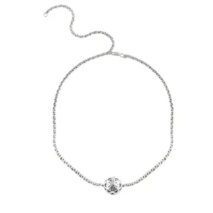 SPHERIC SEED OF LIFE CHOKER NECKLACE - SILVER