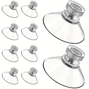 [Mini Suction Cups] Mini Suction Cups - 32mm/41mm Suction Cup with Screw - Clear PVC Sucker Pads - Extra Strong Sucker Suction Cup Glass Suction Holder with Screw Nut for Bathroom Wall, Window, Car Shade, Utility Hooks