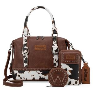 Wrangler 3Pcs Doctor Bag Sets for Women Top-handle Satchel Bag with Cell Phone Handbags and Coin Purse