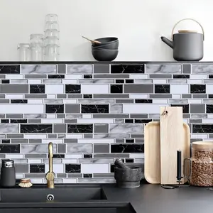 Peel and Stick Kitchen Wallpaper Backsplash Wall Paper for Kitchen 11.8inch x 78.7inch Backsplash Tiles Wallpaper Peel and Stick Waterproof Countertop Contact Paper for Bathroom Cabinet