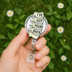 Funny Spine Anatomy Sparkly Retractable Badge Reel Cute Chiropractor ID Holder For Orthopedic Nurse Medical Student Work Accessory