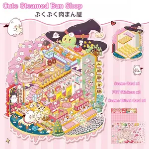 40pcs Miniature Scenic Cottage Stickers – Cute 3D Visual Design. Perfect for scrapbooking, journaling, DIY crafts, and creative projects. High-quality scrapbook materials. Ideal for teens, adults, crafters & stationery lovers.