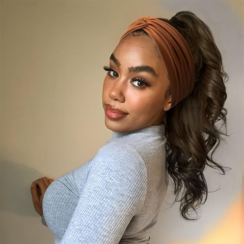 4 Pack Turban Headbands for Women Wide Vintage Head Wraps Knotted Cute Hair Band Accessories