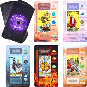 XSYLOHXL Tarot Cards with Meanings on Them for Beginners Classic Learning Training Tarot Deck Set with Message for Reading