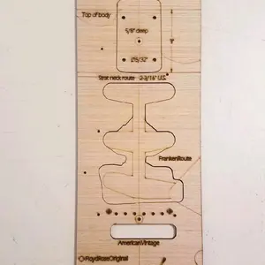Guitar Body Neck Route +Franken Route HB Floyd Rose Hole Template Strat 3ply
