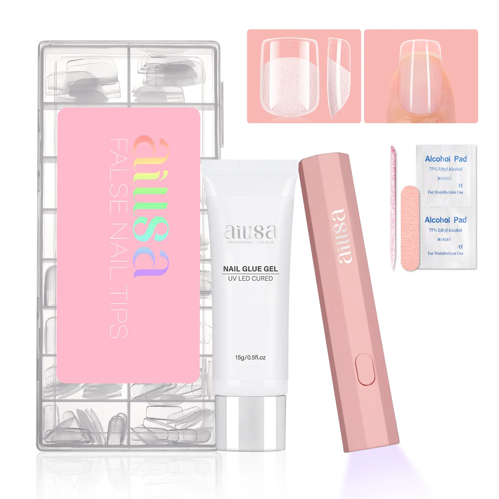 Matte Grip Fit-XS Square-120pcsc (Pink UV Light)