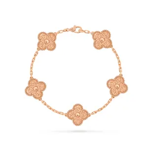 Pre-owned Van Cleef & Arpels Vintage Alhambra bracelet, 5 motifs, rose gold