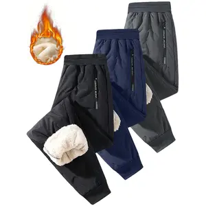 3-Pack Boys' Thermal Winter Pants - Heavy-Duty Cold Weather Ski Pants with Zipper Pockets, Non-Stretch Fabric for Skiing, Hiking, Running - Black/Gray/ - Ideal for Active Boys & Outdoor Activities, Skiing Gear, Casual Style, Warm Lining, Kids' Bottoms, Ac