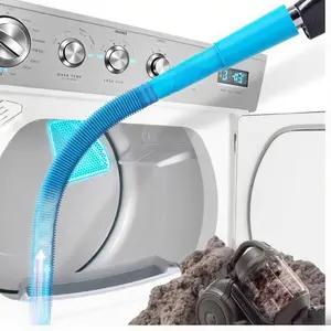 3in1 Stretchable Dryer Lint Cleaning Kit - Blue Universal Vacuum Attachment, Expandable Hose Tool for Most Vent Cleaning​ ,quickly, lint, remover cleaning supply