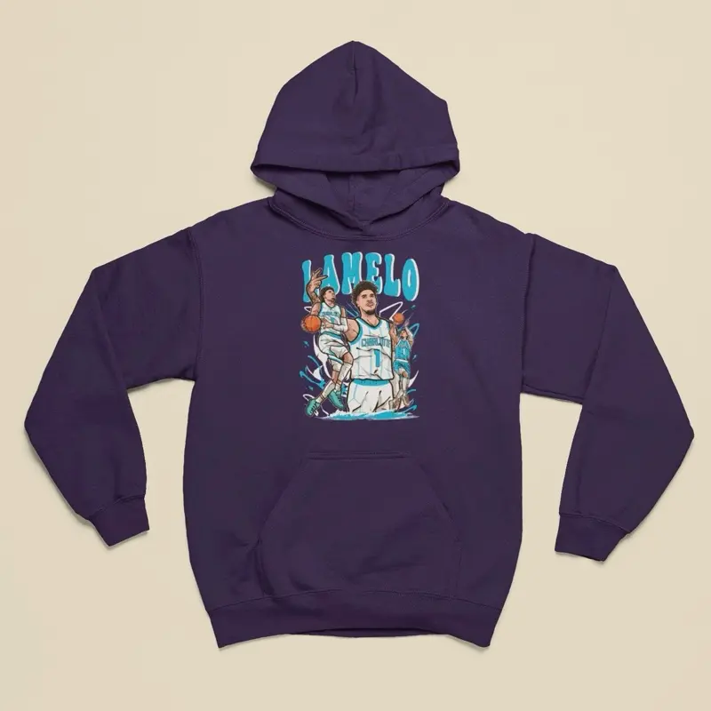 LaMelo Ball Cartoon Style Charlotte Basketball Hoodie - Adult Sizes