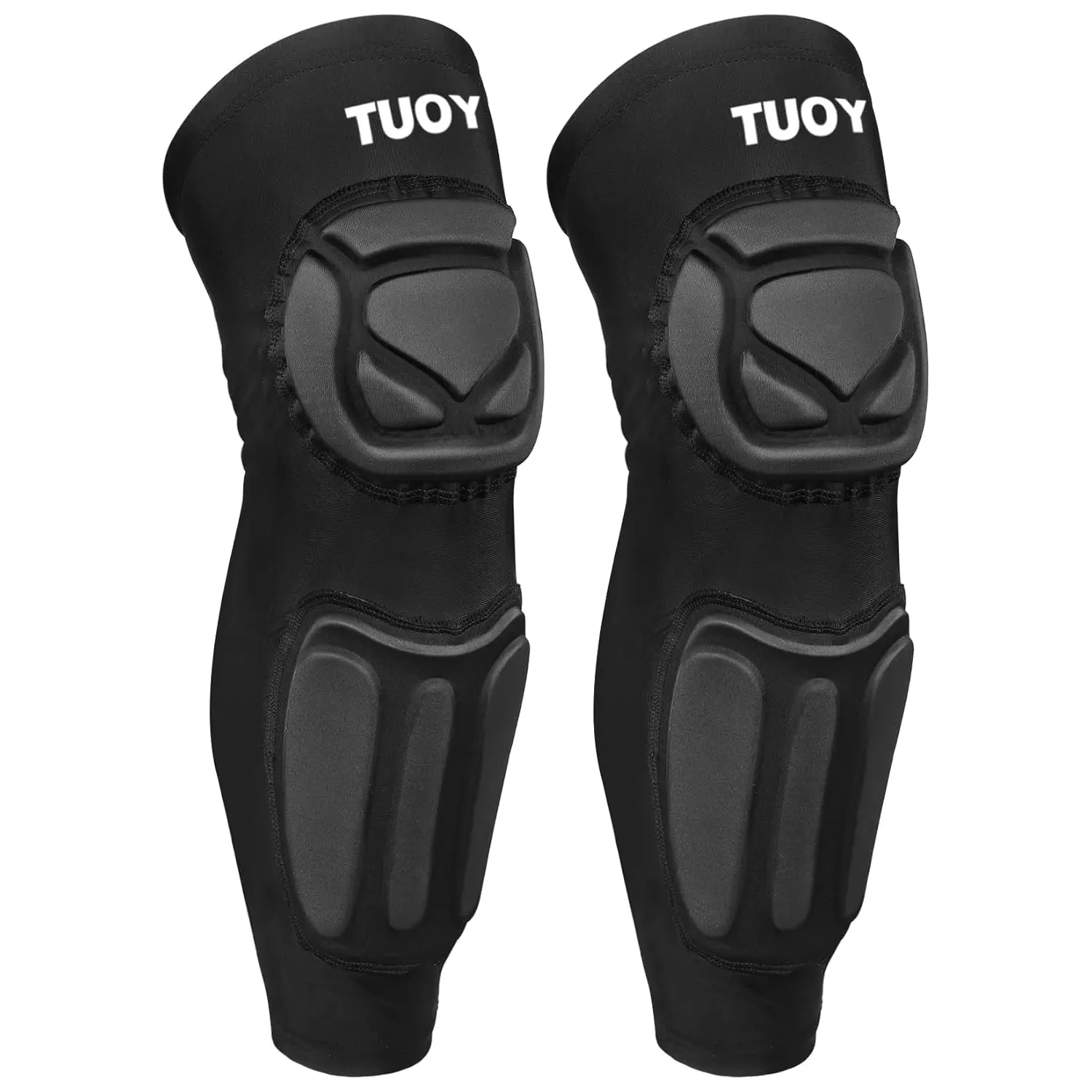 TUOY Knee Pads with Shin Guards, Flexible & Breathable Padded Sleeve for Youth & Adults, Non-Slip Knee Protection for Basketball & Soccer
